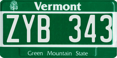 VT license plate ZYB343