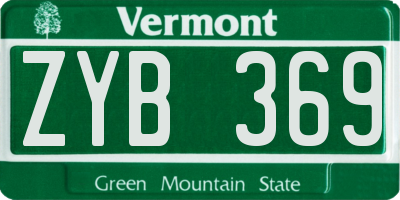 VT license plate ZYB369