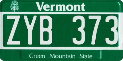 VT license plate ZYB373