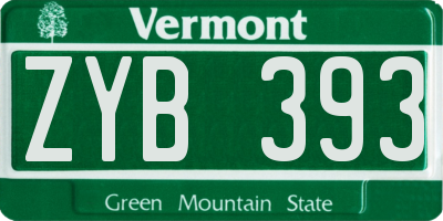 VT license plate ZYB393
