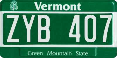 VT license plate ZYB407