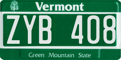 VT license plate ZYB408