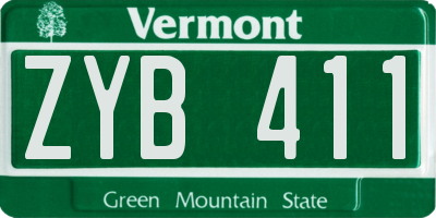 VT license plate ZYB411