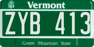 VT license plate ZYB413