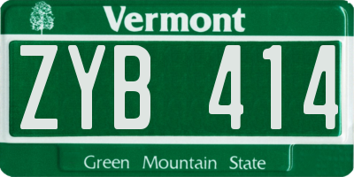 VT license plate ZYB414