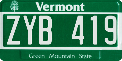 VT license plate ZYB419