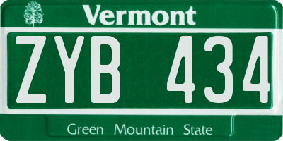 VT license plate ZYB434