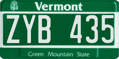VT license plate ZYB435