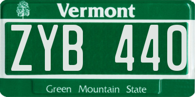 VT license plate ZYB440