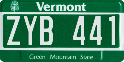VT license plate ZYB441
