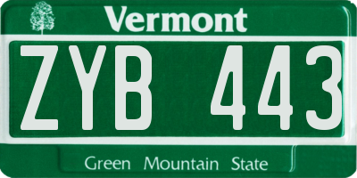 VT license plate ZYB443
