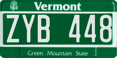 VT license plate ZYB448