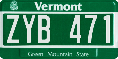 VT license plate ZYB471