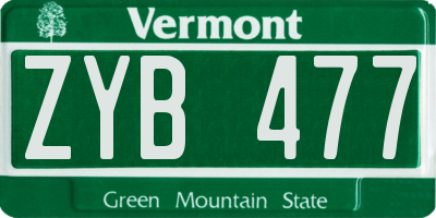VT license plate ZYB477
