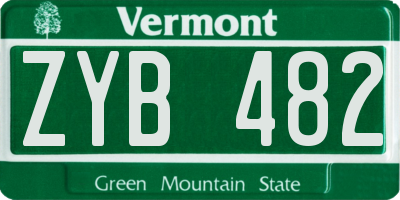 VT license plate ZYB482