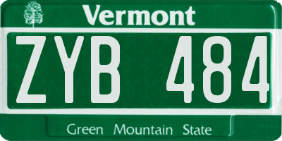 VT license plate ZYB484