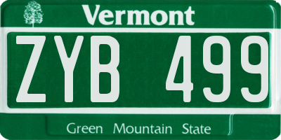 VT license plate ZYB499