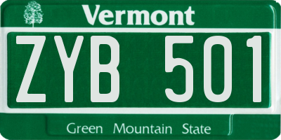 VT license plate ZYB501