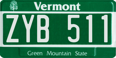 VT license plate ZYB511