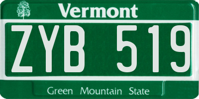 VT license plate ZYB519