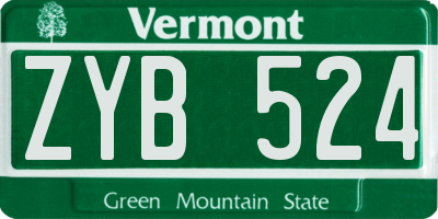 VT license plate ZYB524