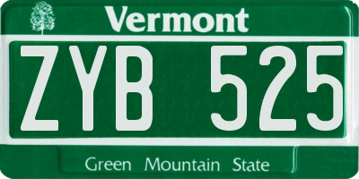 VT license plate ZYB525