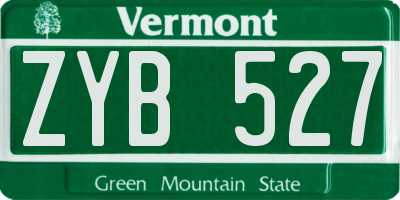 VT license plate ZYB527