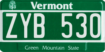 VT license plate ZYB530