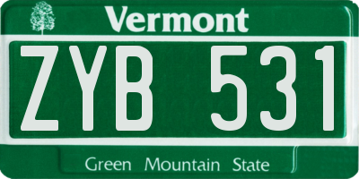 VT license plate ZYB531