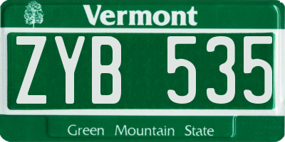 VT license plate ZYB535