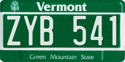 VT license plate ZYB541