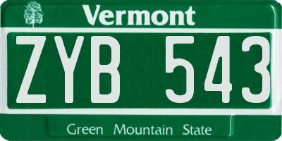 VT license plate ZYB543