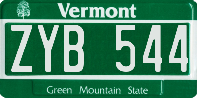 VT license plate ZYB544