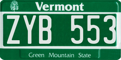 VT license plate ZYB553