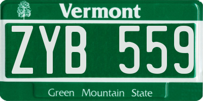 VT license plate ZYB559