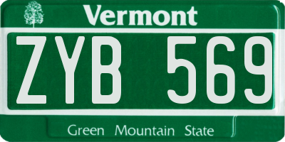 VT license plate ZYB569