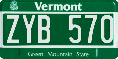 VT license plate ZYB570