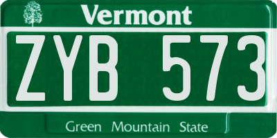 VT license plate ZYB573