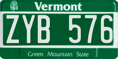 VT license plate ZYB576
