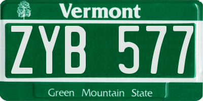 VT license plate ZYB577