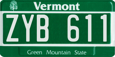 VT license plate ZYB611