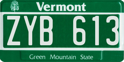 VT license plate ZYB613