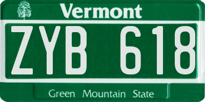 VT license plate ZYB618