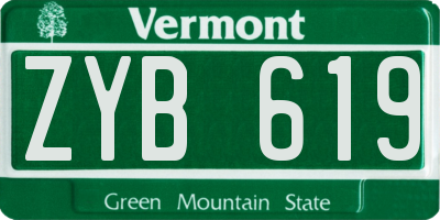 VT license plate ZYB619
