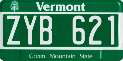 VT license plate ZYB621