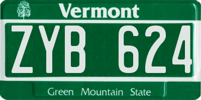 VT license plate ZYB624