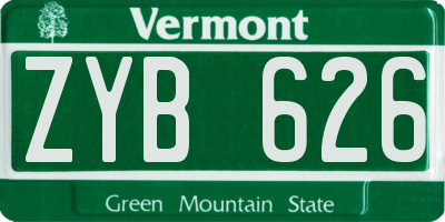VT license plate ZYB626
