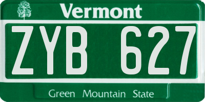 VT license plate ZYB627