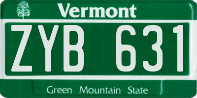 VT license plate ZYB631