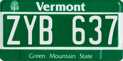 VT license plate ZYB637